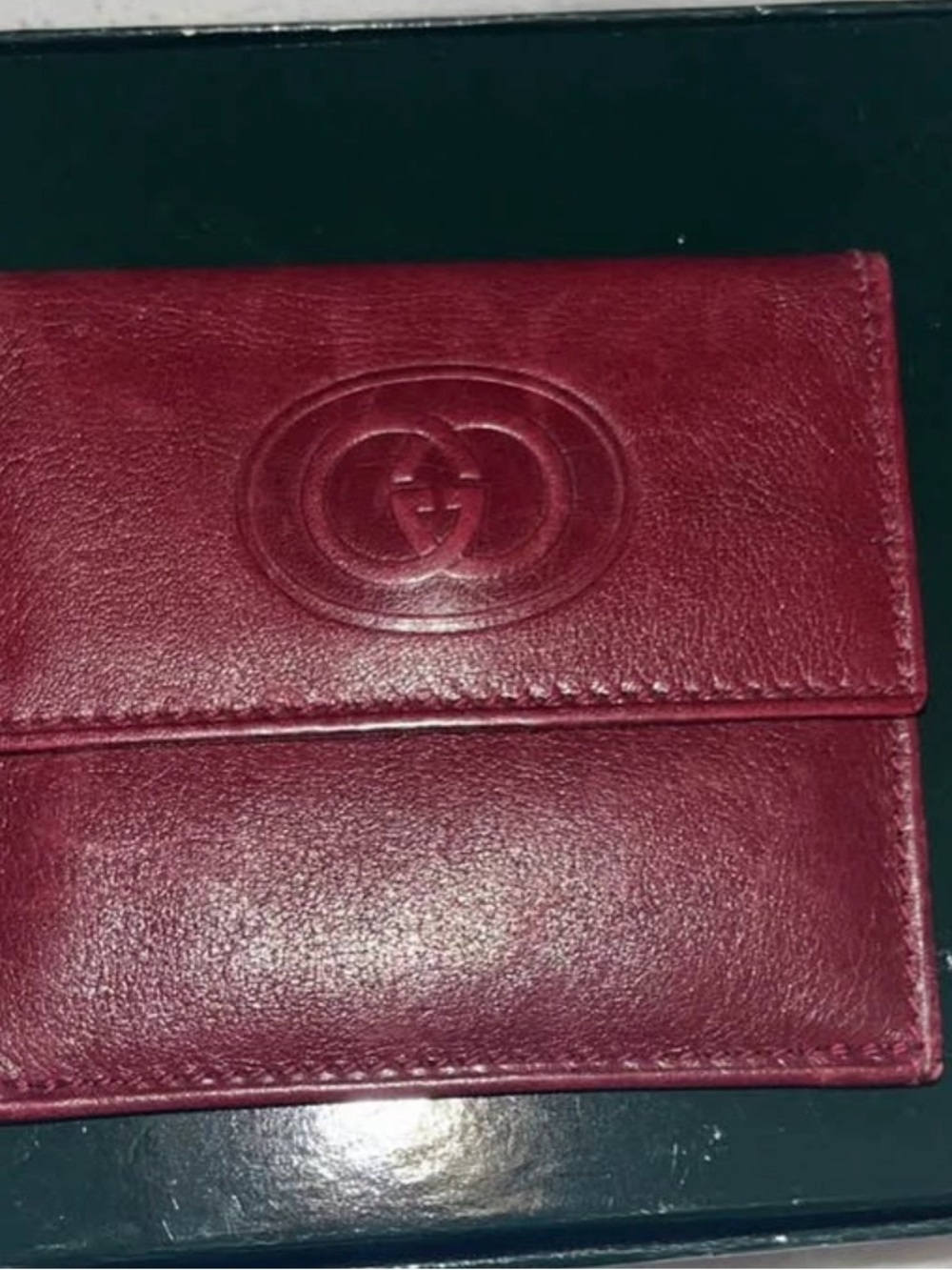 Gucci Burgundy Leather Coin Pouch